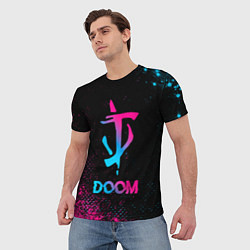 Футболка мужская Doom - neon gradient, цвет: 3D-принт — фото 2