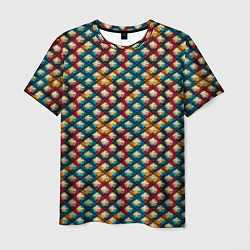 Мужская футболка Вязанная цветная текстура