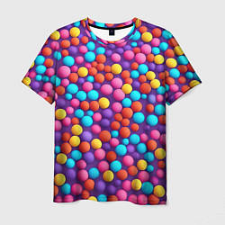 Мужская футболка Паттерн разноцветные шарики - нейросеть