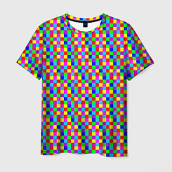 Мужская футболка Разноцветные маленькие квадраты