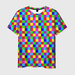 Мужская футболка Разноцветные плитки