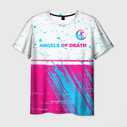 Футболка мужская Angels of Death neon gradient style: символ сверху, цвет: 3D-принт
