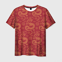 Мужская футболка Dragon red pattern