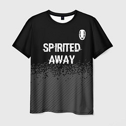 Футболка мужская Spirited Away glitch на темном фоне: символ сверху, цвет: 3D-принт