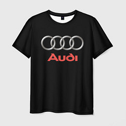 Футболка мужская Audi sport на чёрном, цвет: 3D-принт