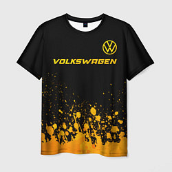 Мужская футболка Volkswagen - gold gradient: символ сверху