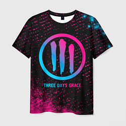 Футболка мужская Three Days Grace - neon gradient, цвет: 3D-принт