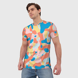 Футболка мужская Абстракция в пастельных тонах, цвет: 3D-принт — фото 2