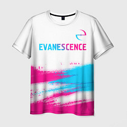 Мужская футболка Evanescence neon gradient style: символ сверху