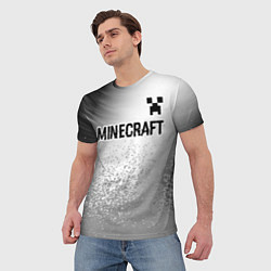 Футболка мужская Minecraft glitch на светлом фоне: символ сверху, цвет: 3D-принт — фото 2