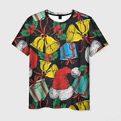 Мужская футболка Узор с рождественскими колокольчиками