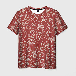 Мужская футболка Осень - бордовый 2
