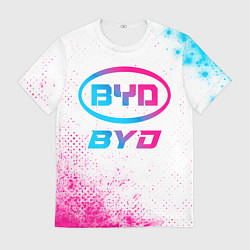 Мужская футболка BYD neon gradient style