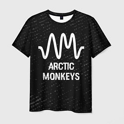 Футболка мужская Arctic Monkeys glitch на темном фоне, цвет: 3D-принт