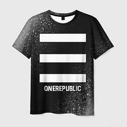 Мужская футболка OneRepublic glitch на темном фоне