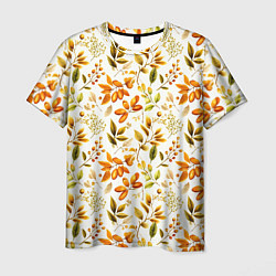 Мужская футболка Осенние листья и желуди