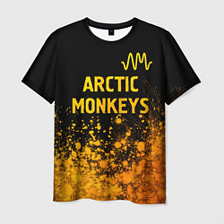 Футболка мужская Arctic Monkeys - gold gradient: символ сверху, цвет: 3D-принт