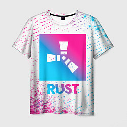 Мужская футболка Rust neon gradient style