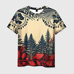 Мужская футболка Новогодний лес