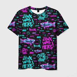 Мужская футболка Jinx Arcane pattern neon