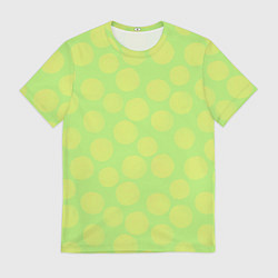 Мужская футболка Зеленый крупный горох геометрический орнамент