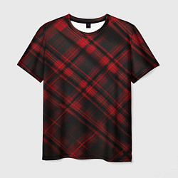 Мужская футболка Тёмно-красная шотландская клетка