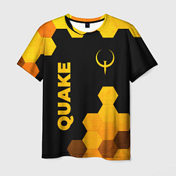 Мужская футболка Quake - gold gradient вертикально