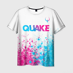 Футболка мужская Quake neon gradient style посередине, цвет: 3D-принт