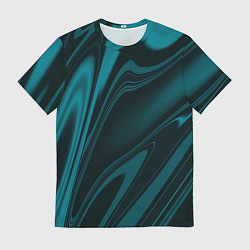 Футболка мужская Бирюзовая плазма абстракиця, цвет: 3D-принт