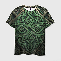 Мужская футболка Симметричный узор в ирландском стиле
