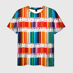 Мужская футболка Яркие цветные карандаши