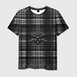 Мужская футболка Черно-белая шотландская клетка