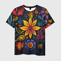 Мужская футболка Растительный узор в латино-американском стиле