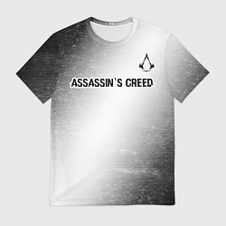 Мужская футболка Assassins Creed glitch на светлом фоне посередине