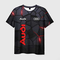 Мужская футболка Audi черные плиты с эффектом свечения