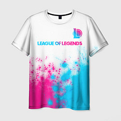 Футболка мужская League of Legends neon gradient style посередине, цвет: 3D-принт