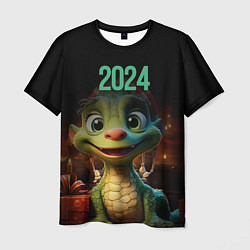 Футболка мужская 2024 символ года, цвет: 3D-принт