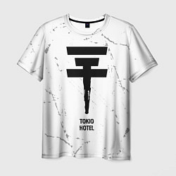 Мужская футболка Tokio Hotel glitch на светлом фоне