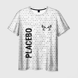 Мужская футболка Placebo glitch на светлом фоне вертикально