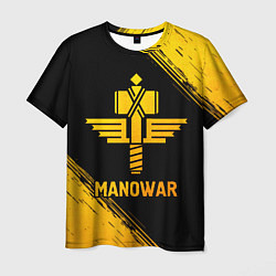 Мужская футболка Manowar - gold gradient