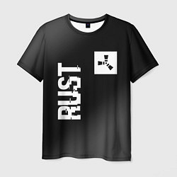 Мужская футболка Rust glitch на темном фоне вертикально