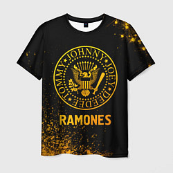 Мужская футболка Ramones - gold gradient