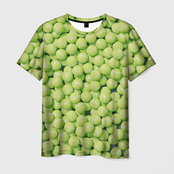 Футболка мужская Много теннисных мячей, цвет: 3D-принт
