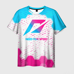 Мужская футболка Need for Speed neon gradient style