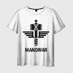 Мужская футболка Manowar glitch на светлом фоне