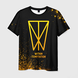 Мужская футболка Within Temptation - gold gradient