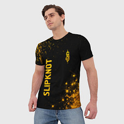 Футболка мужская Slipknot - gold gradient вертикально, цвет: 3D-принт — фото 2
