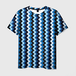 Мужская футболка Ломаные полосы синий