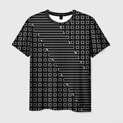 Мужская футболка Чёрный абстрактный с квадратами