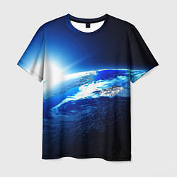 Мужская футболка Восход солнца в космосе